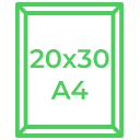 21cm X 30cm - A4 - Green Print