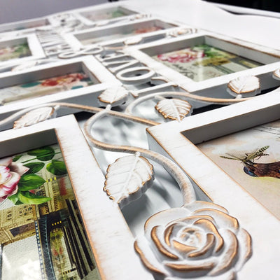 Rama foto colaj Love&Family 8 poze PY3318 - Green Print