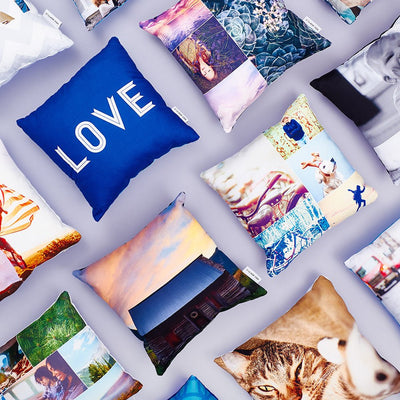 Husa perna mata alb+roz deschis 40x40 TH15-13 - Green Print