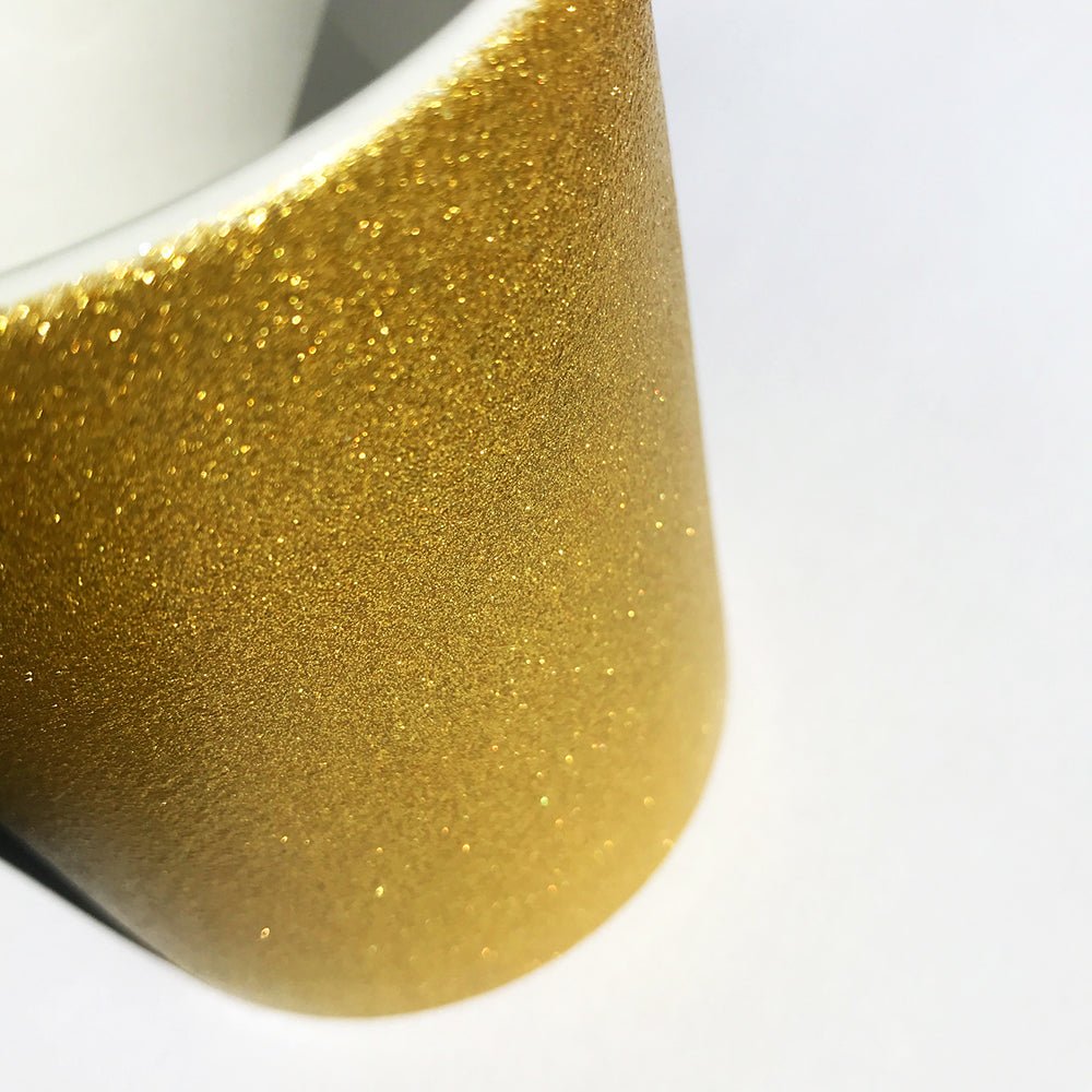 Cana GLITTER aurie sublimabila + cutie individuala A6620 - Green Print