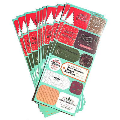 Pachet stickere Craciun5 - set 120 buc STKC5 - Green Print