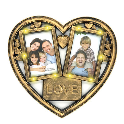 Rama foto colaj cu lumini HEART 2 poze 5382 - Green Print