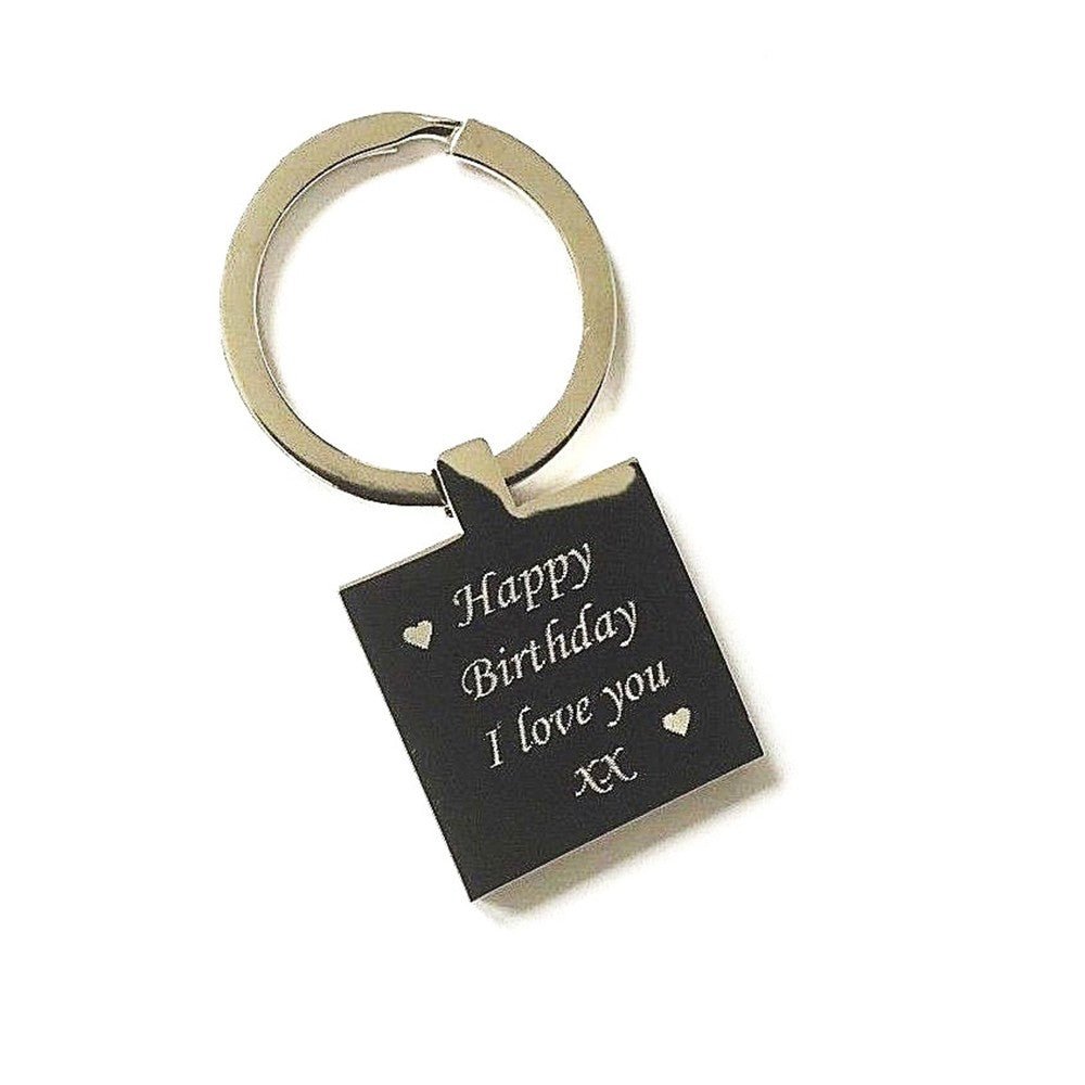 Breloc metalic patrat sublimabil YA02 - Green Print