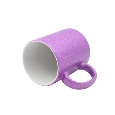 Cana GLITTER mov sublimabila + cutie individuala A6613 - Green Print