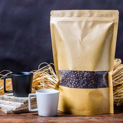 Pungi stand - up kraft - set 100buc PKRDR-FER14 - Green Print