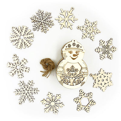 Cutie cu 10 ornamente de brad - lemn SL-CUL-OMZ - Green Print