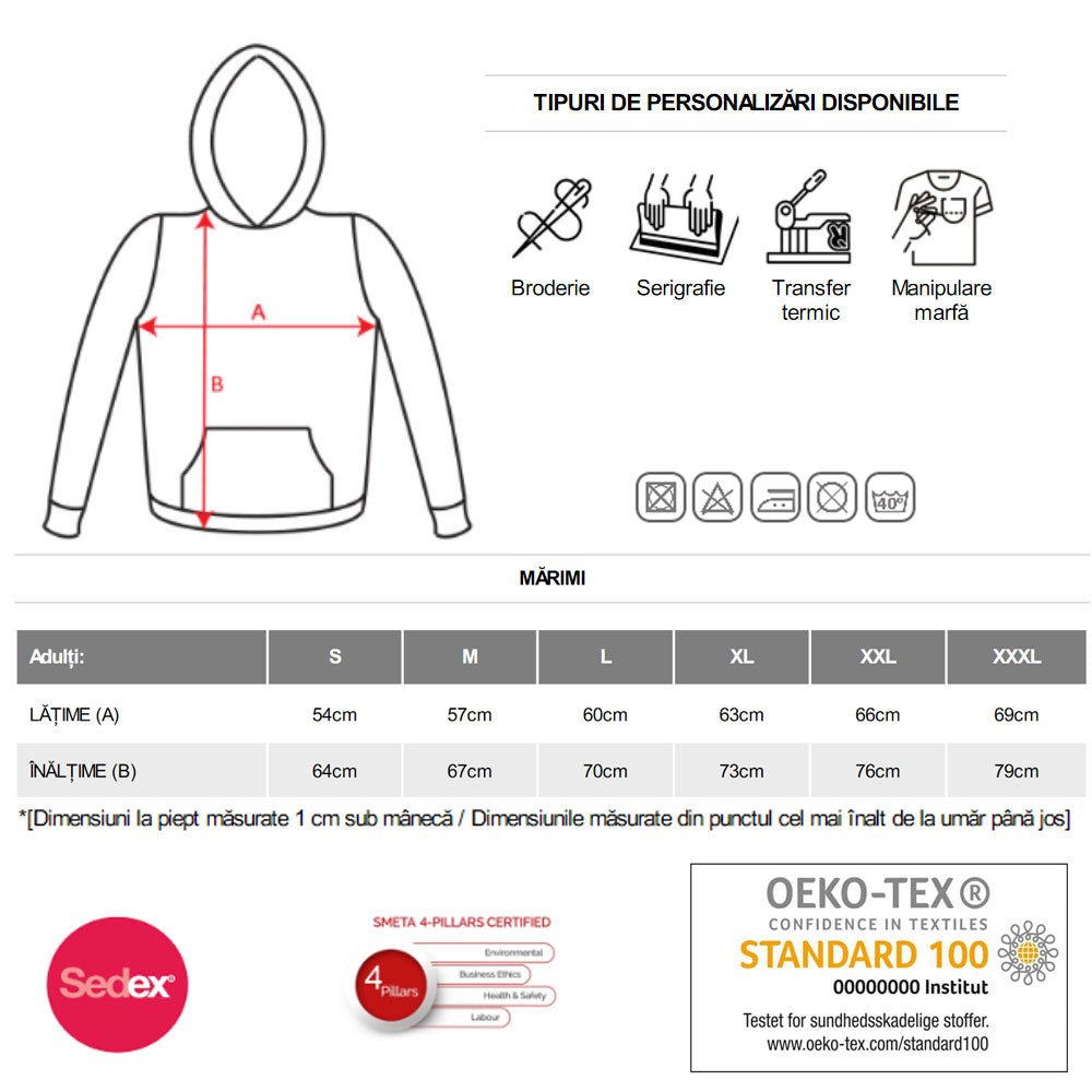 Hanorac bleu Roly URBAN (fostul CAPUCHA) SU10870112 - Green Print