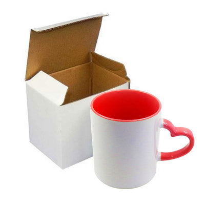 Cana maner inima rosu + cutie individuala MIH-12 - Green Print