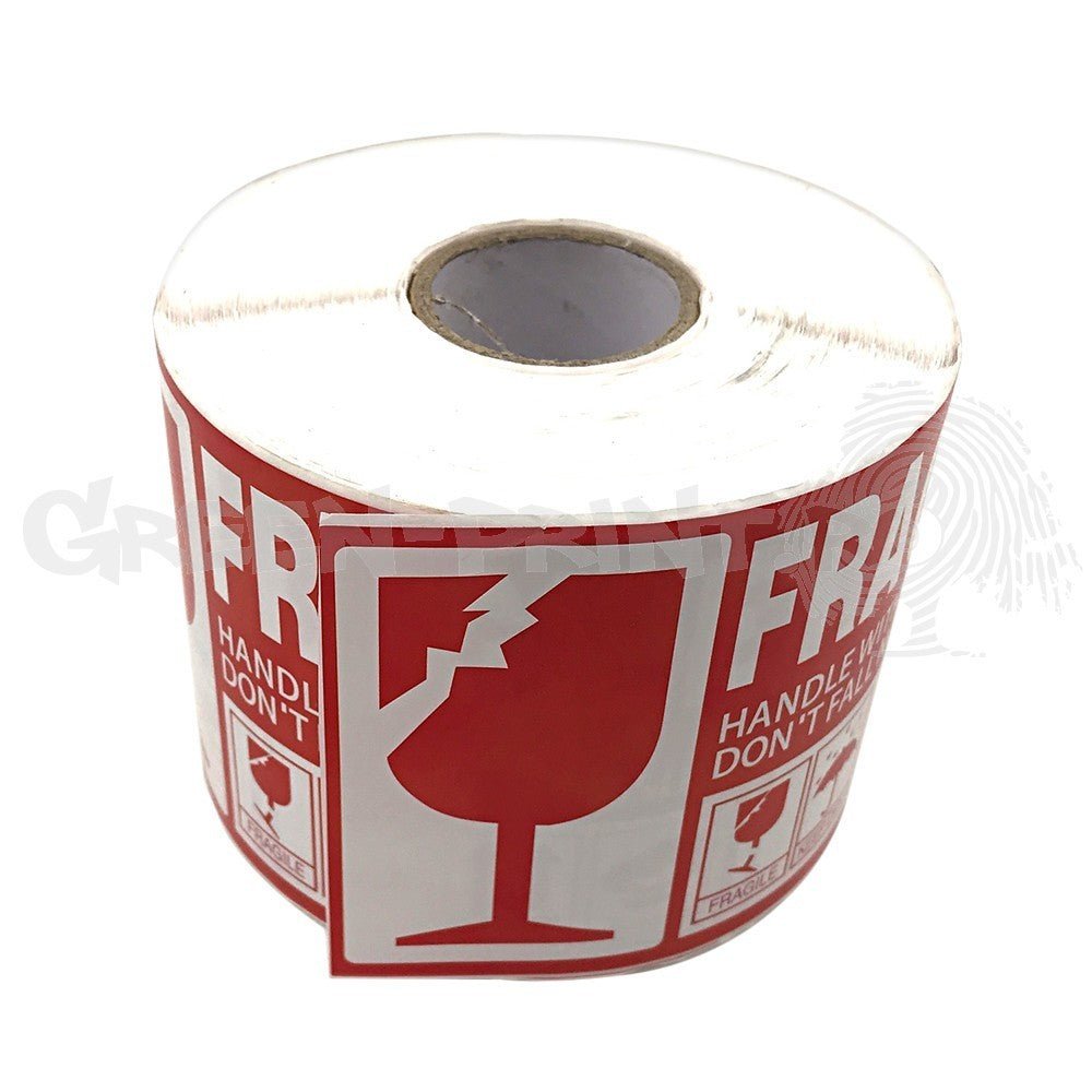 Rola stickere FRAGIL 500buc STKF10 - Green Print