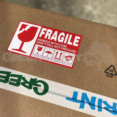 Rola stickere FRAGIL 500buc STKF10 - Green Print