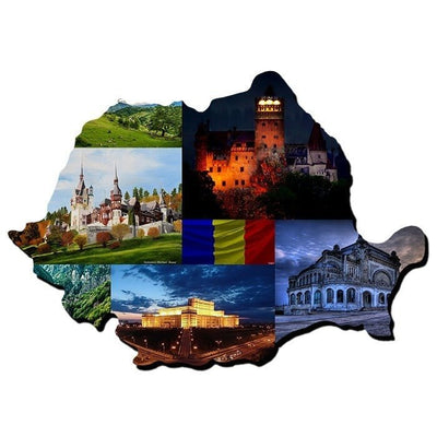 Placheta MDF cu forma Romaniei MDFRO1 - Green Print