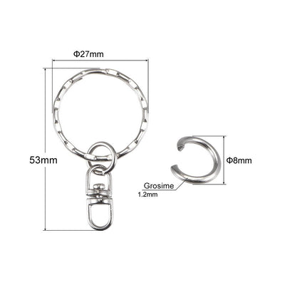 Set 25 inele de breloc rotative argintii SB4568100 - Green Print