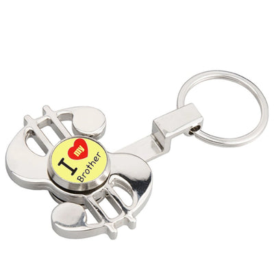 Breloc metalic cu spinner sublimabil - DOLLAR YASP02S - Green Print