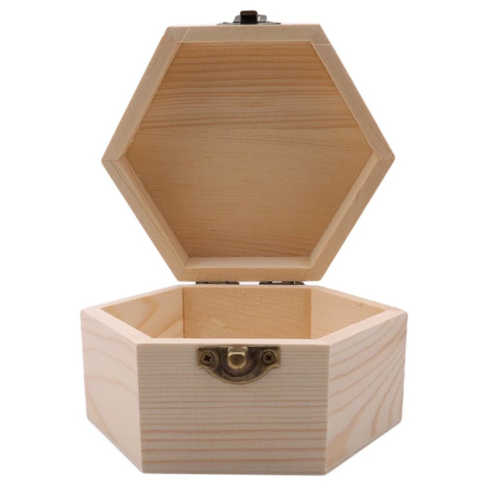 Cutie lemn hexagonala MICA 9x8x4 cm WD10606 - Green Print