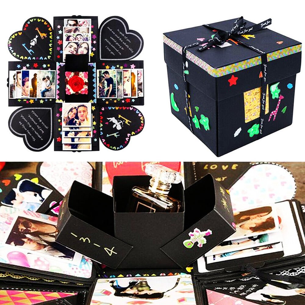 Cutie FOTO exploziva PATRATA (Explosion Box) EB456512 - Green Print