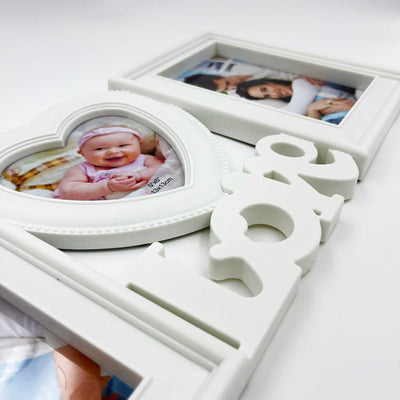 Rama foto colaj LOVE inima 3 poze FF0117 - Green Print