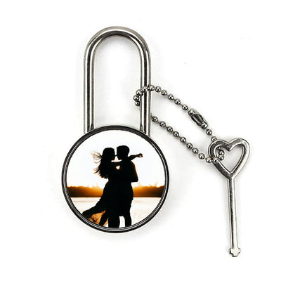 Lacat metalic sublimabil cu cheita - rotund ST02RO - Green Print