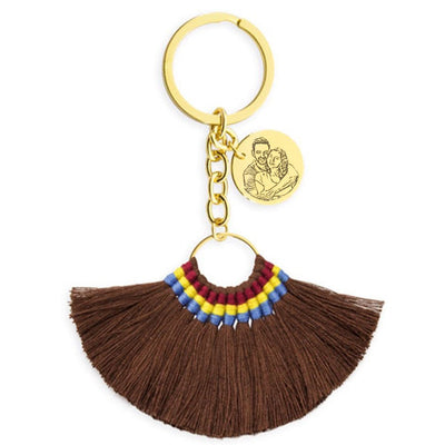 Breloc metalic cu snururi tricolor Z-944 - Green Print