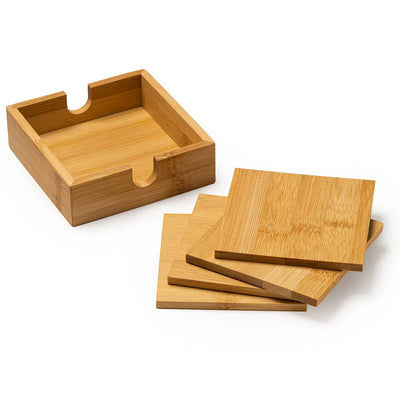 Set de 4 suporti de pahar din bambus PV4113S129 - Green Print