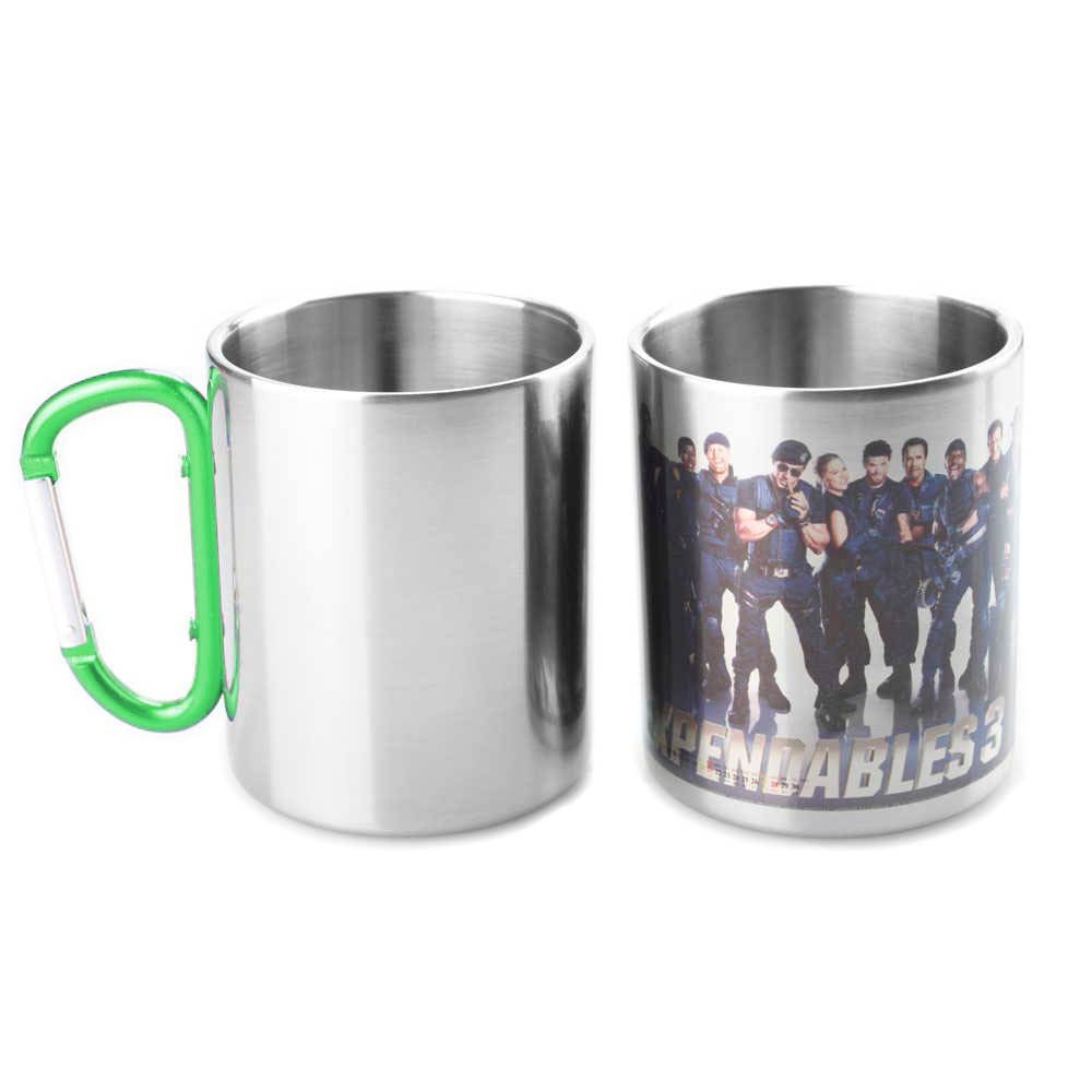 Cana metal inox sublimabila cu maner verde A5521 - Green Print