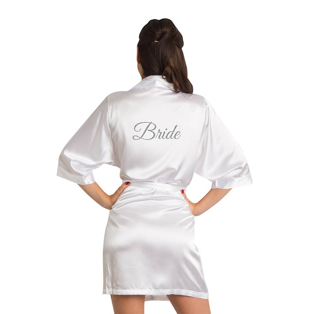 Halat satin sublimabil alb BRIDE TH220601 - Green Print