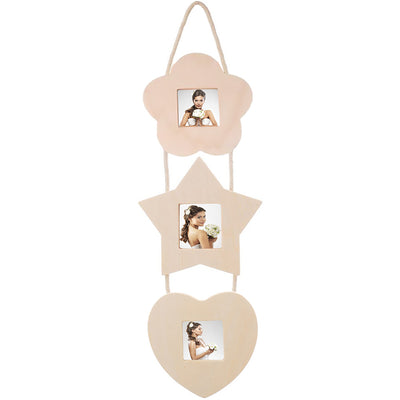 Rama foto lemn floare stea inima