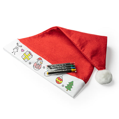 Caciula de Mos Craciun pentru colorat