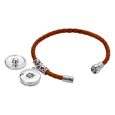 Bratara de piele cu pandantiv sublimabil - maro