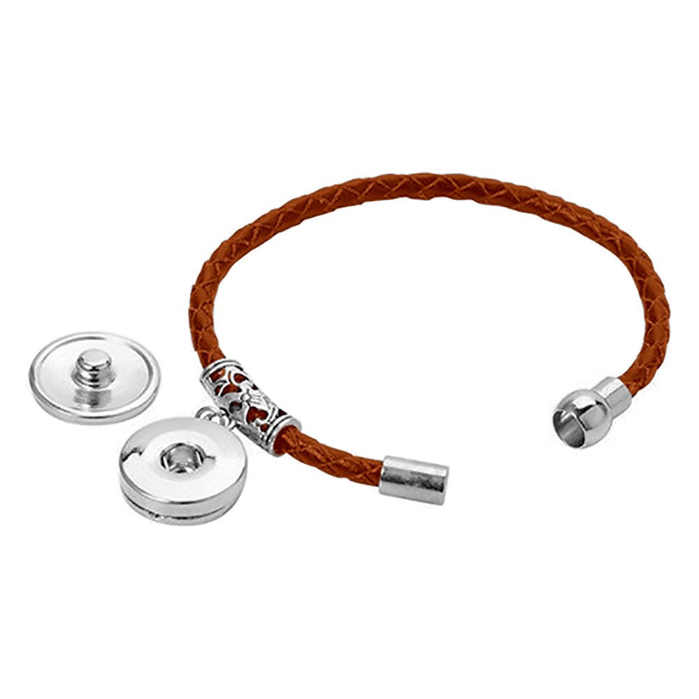 Bratara de piele cu pandantiv sublimabil - maro NAB05-B - Green Print