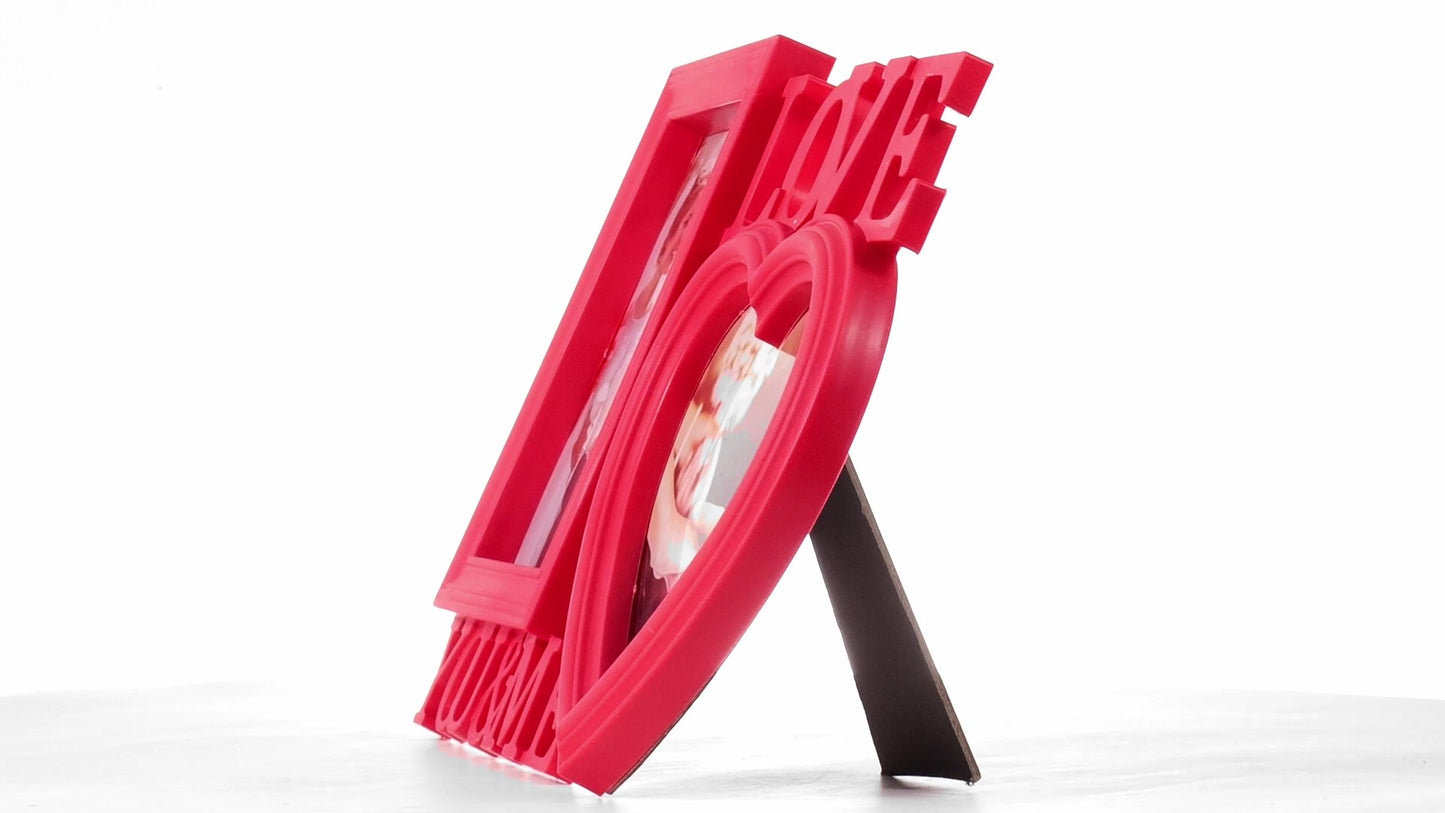 Red collage photo frame LOVE YOU&ME 2 photos