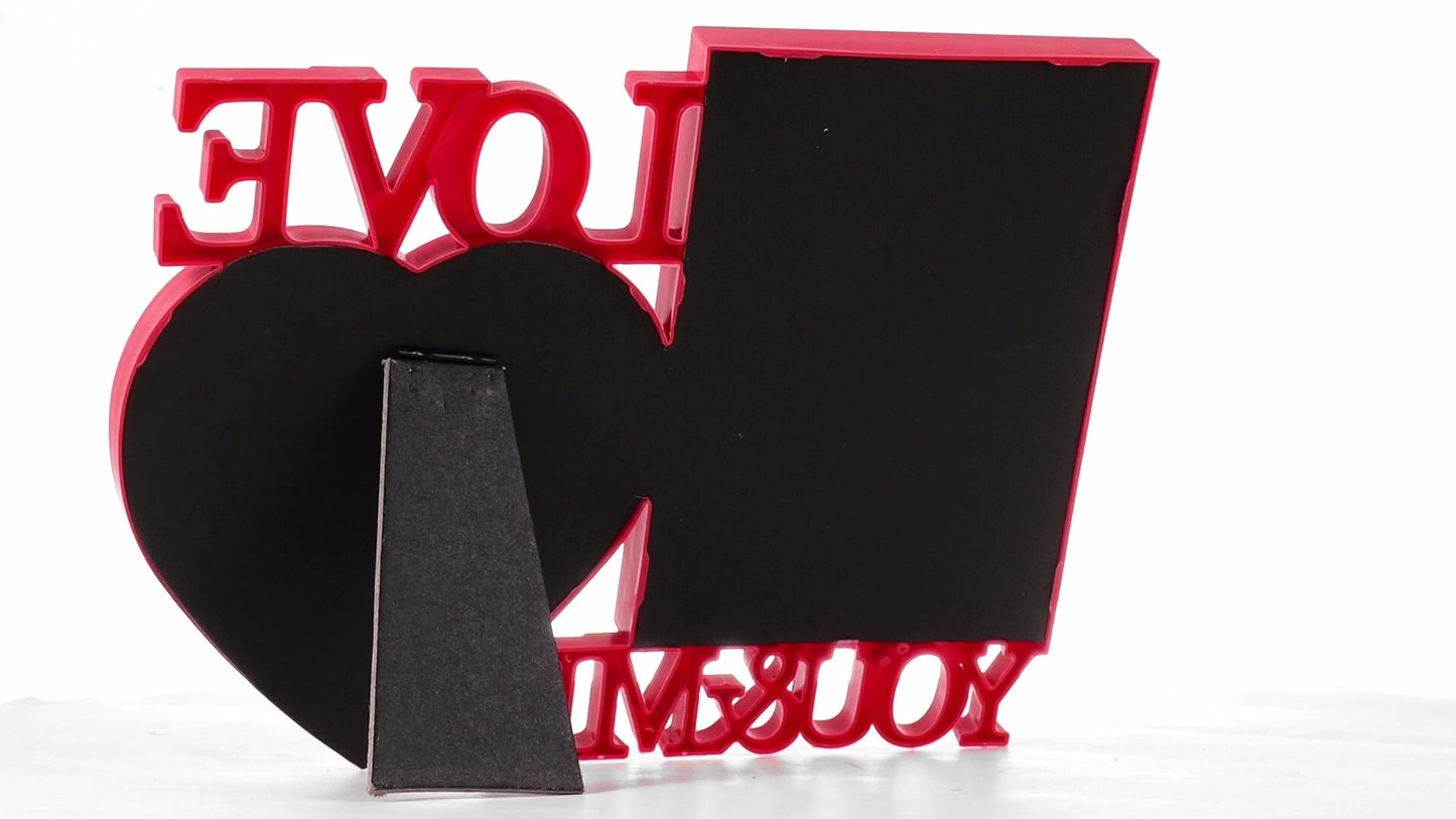 Red collage photo frame LOVE YOU&ME 2 photos