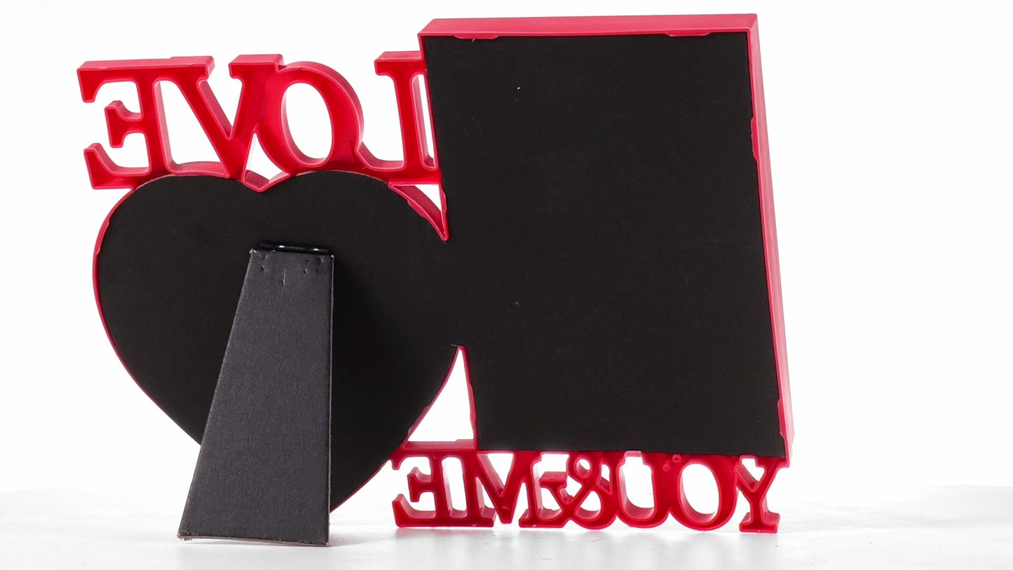 Red collage photo frame LOVE YOU&ME 2 photos
