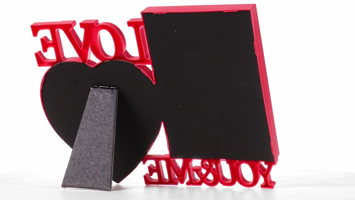 Red collage photo frame LOVE YOU&ME 2 photos