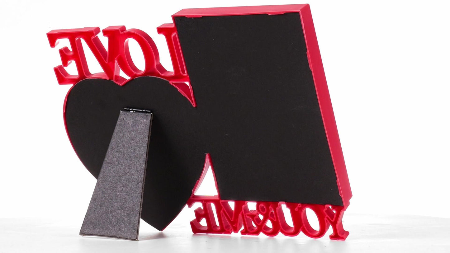 Red collage photo frame LOVE YOU&ME 2 photos