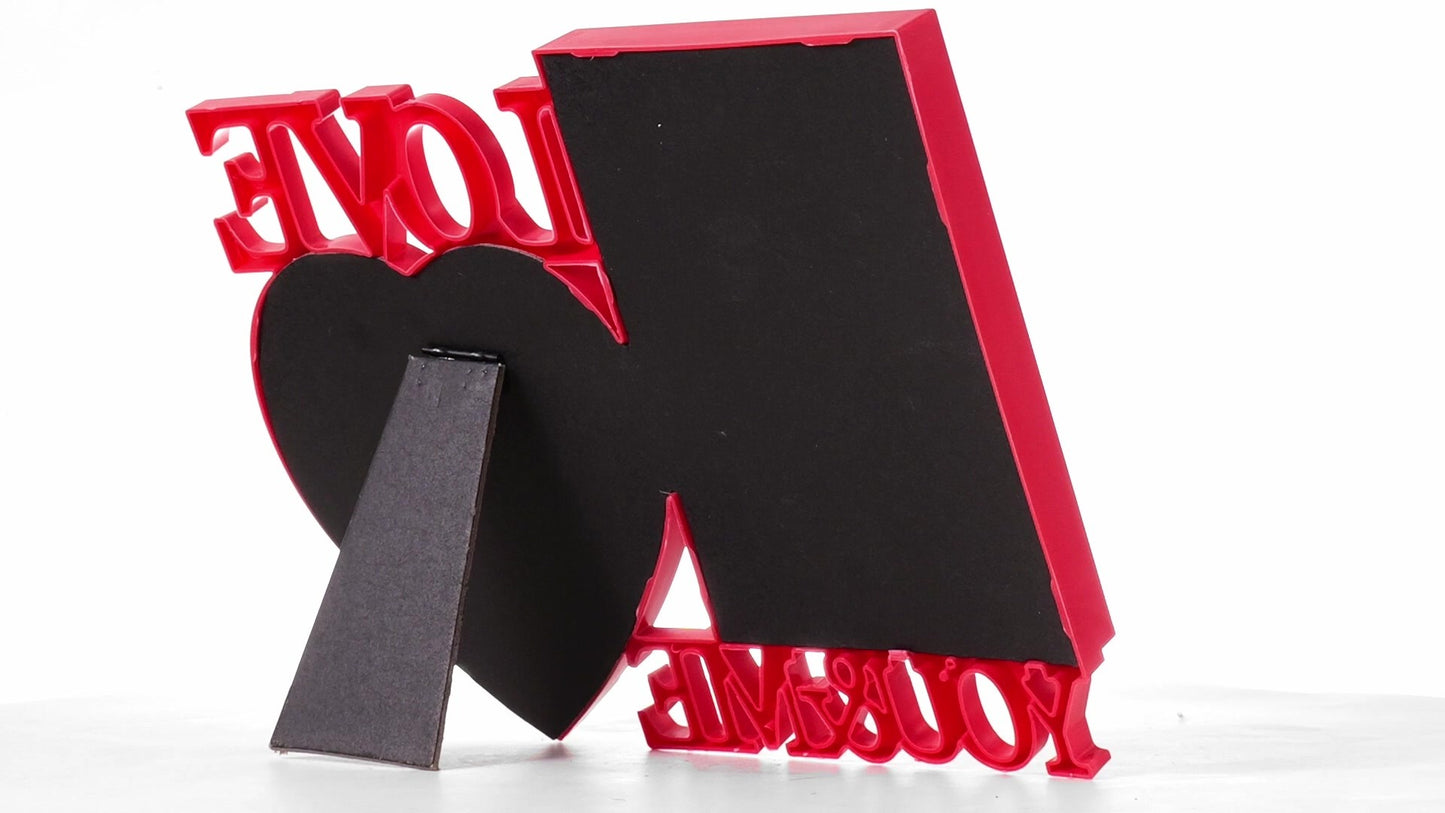Red collage photo frame LOVE YOU&ME 2 photos