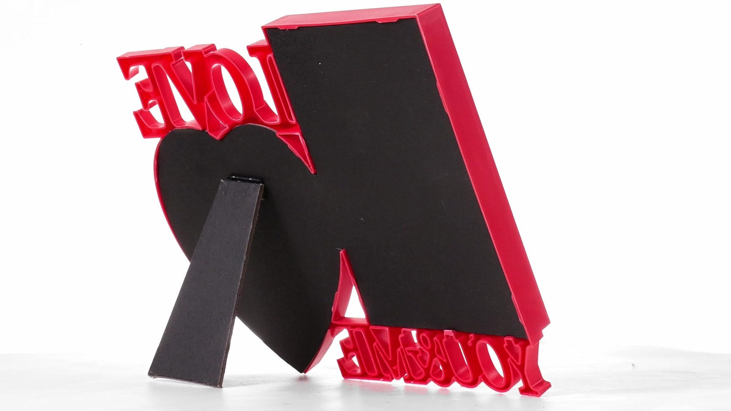 Red collage photo frame LOVE YOU&ME 2 photos