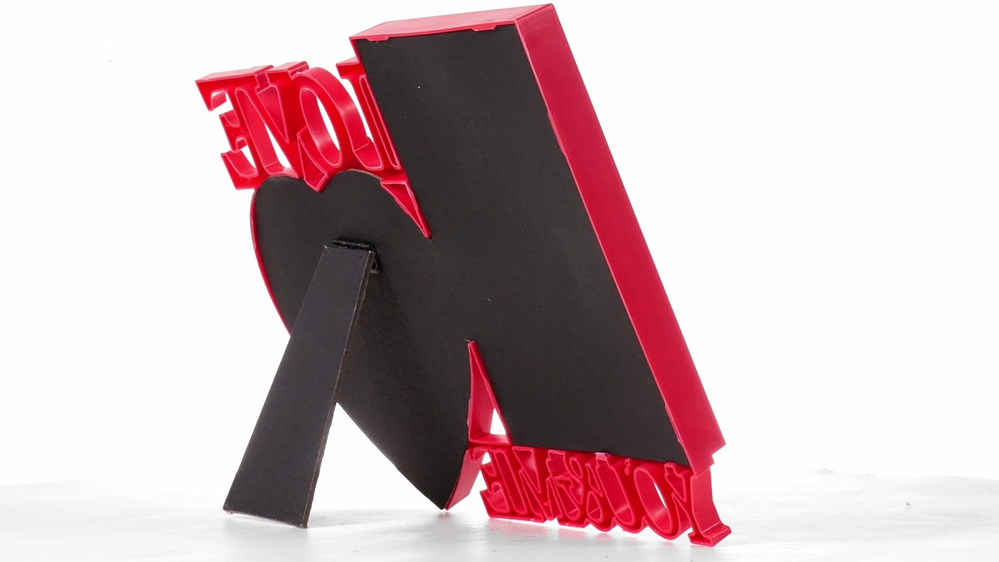 Red collage photo frame LOVE YOU&ME 2 photos
