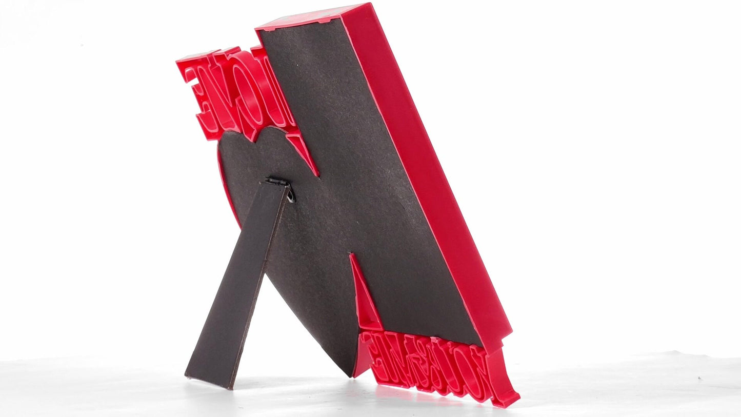 Red collage photo frame LOVE YOU&ME 2 photos