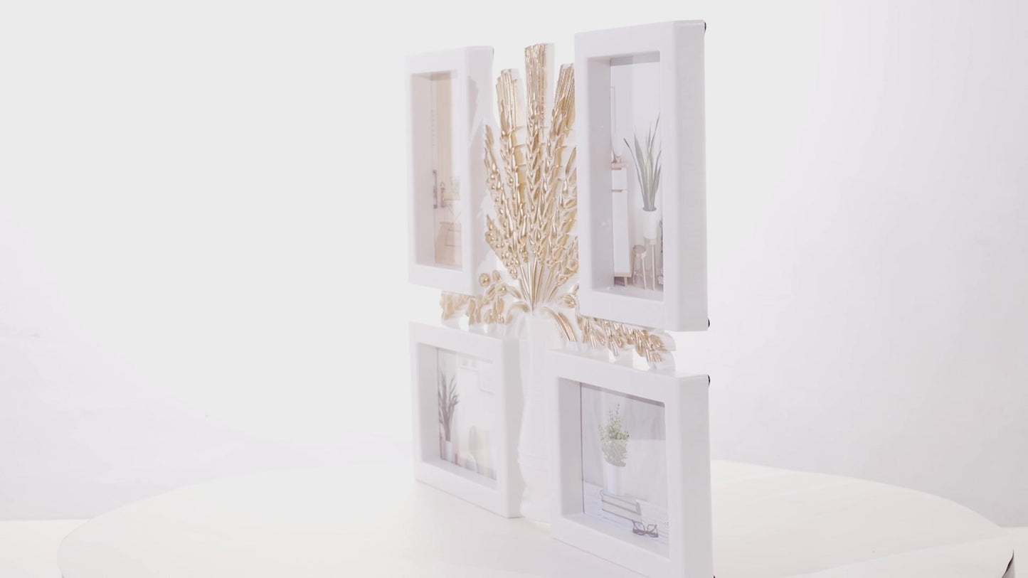 Gray collage photo frame for 4 pictures