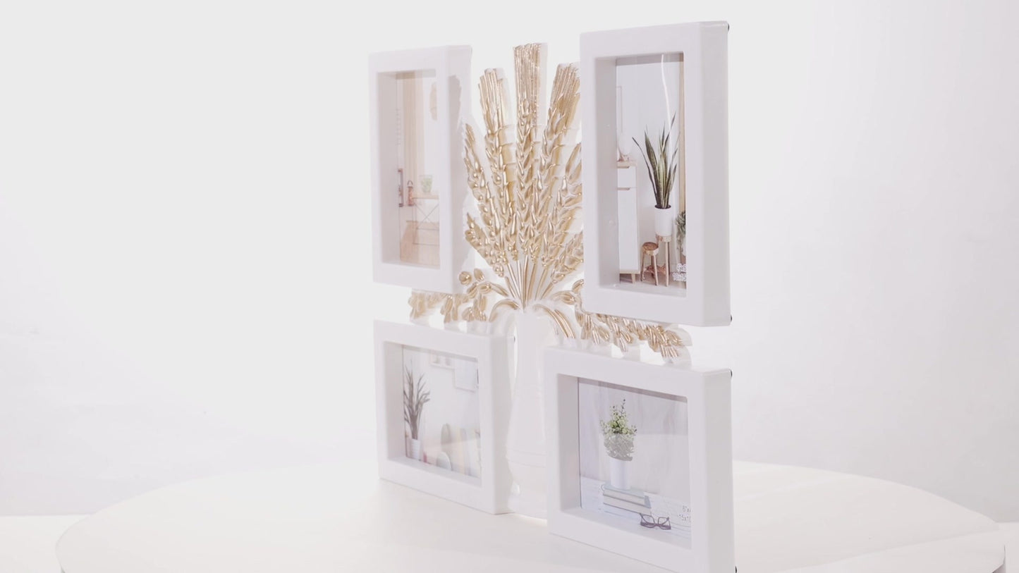 Gray collage photo frame for 4 pictures