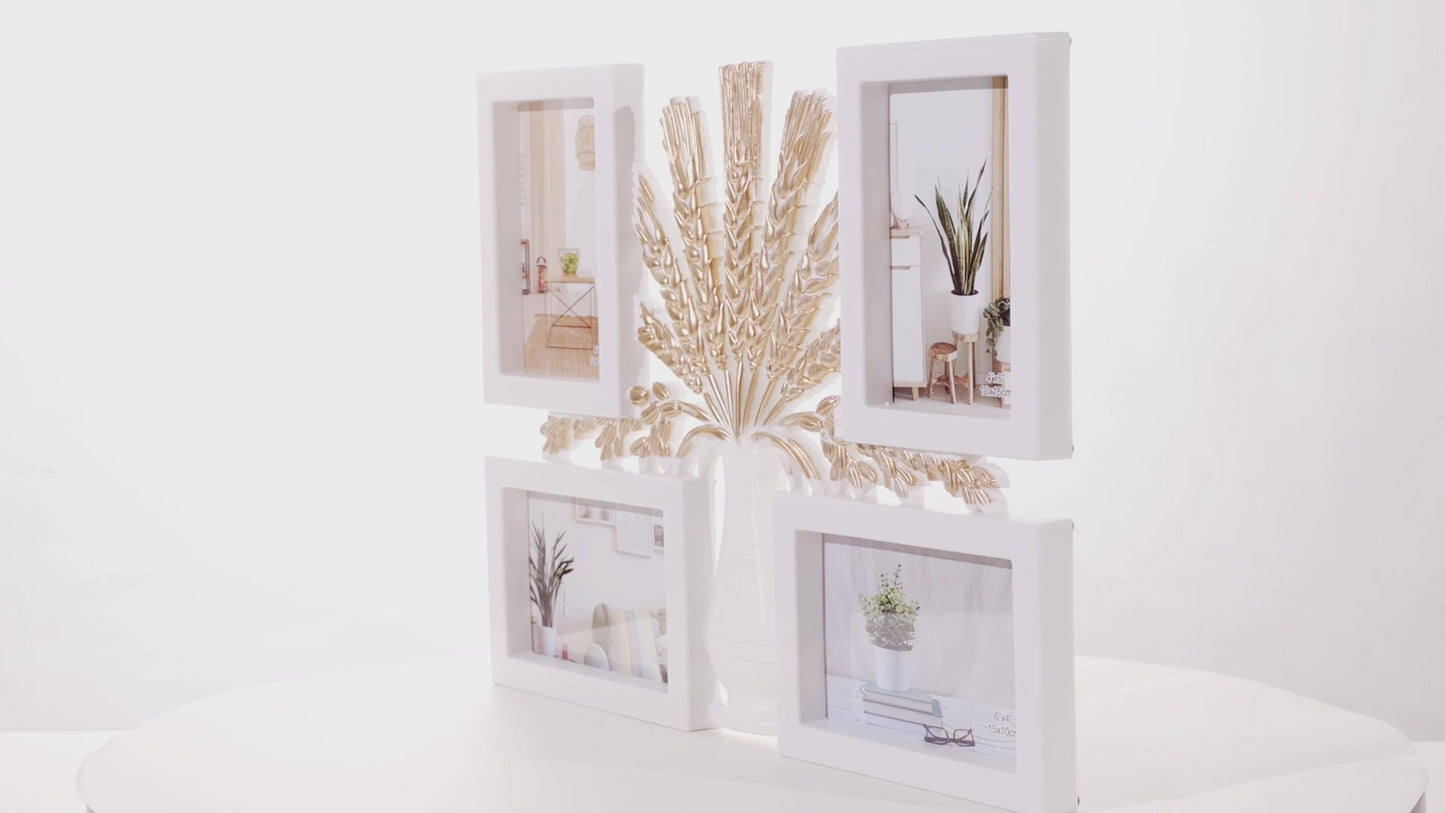 Gray collage photo frame for 4 pictures