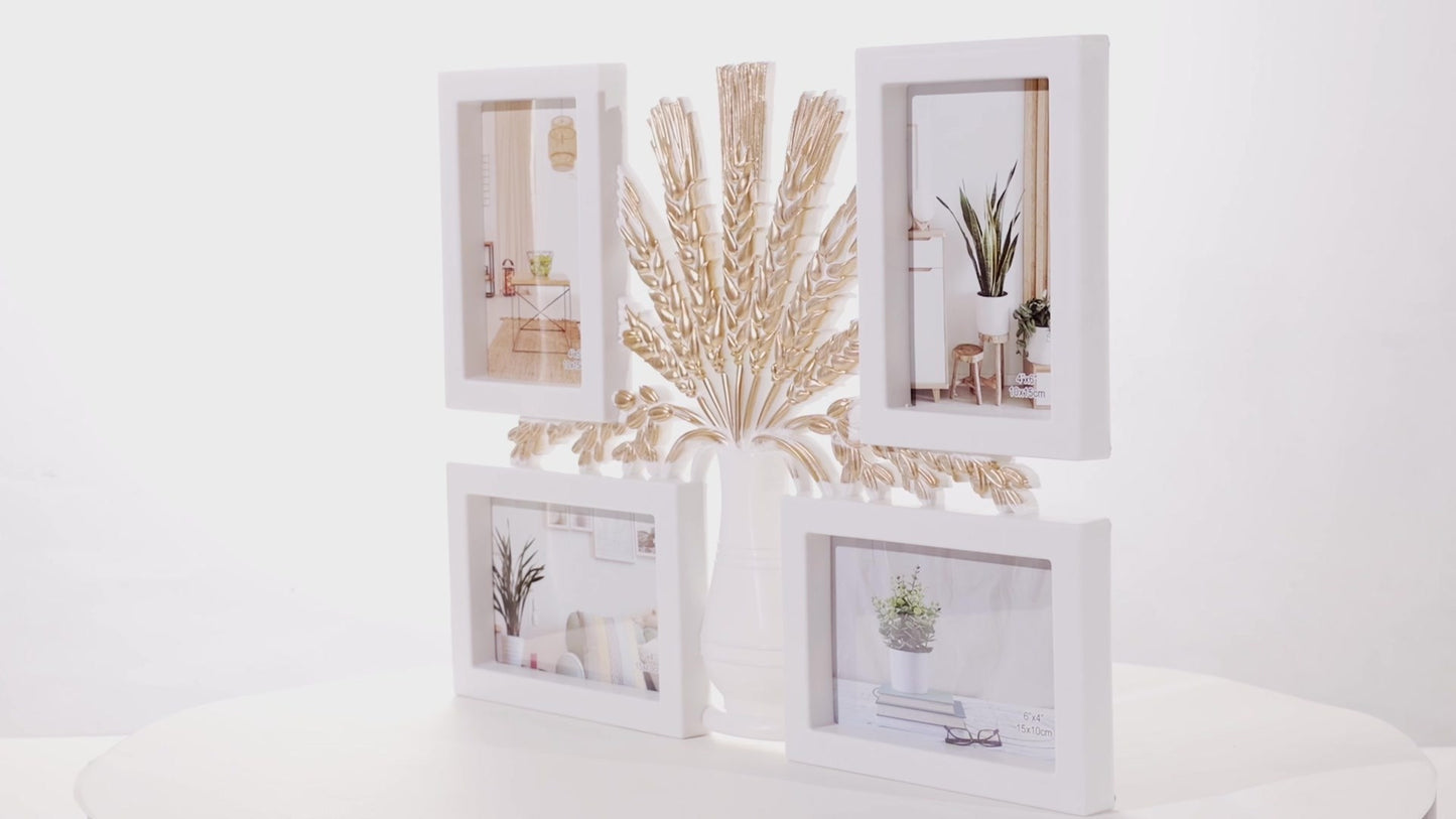 Gray collage photo frame for 4 pictures