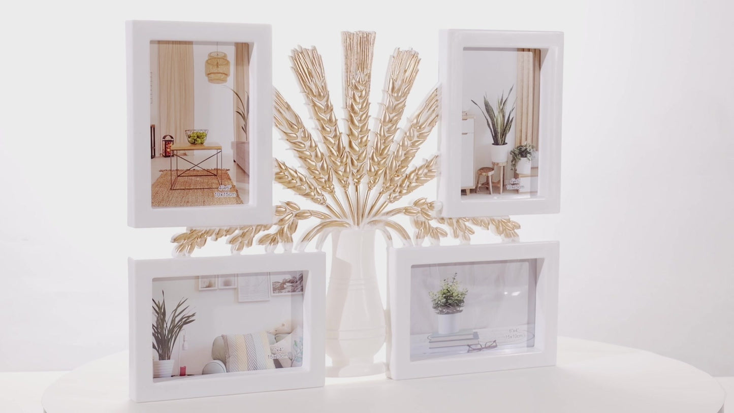 Gray collage photo frame for 4 pictures