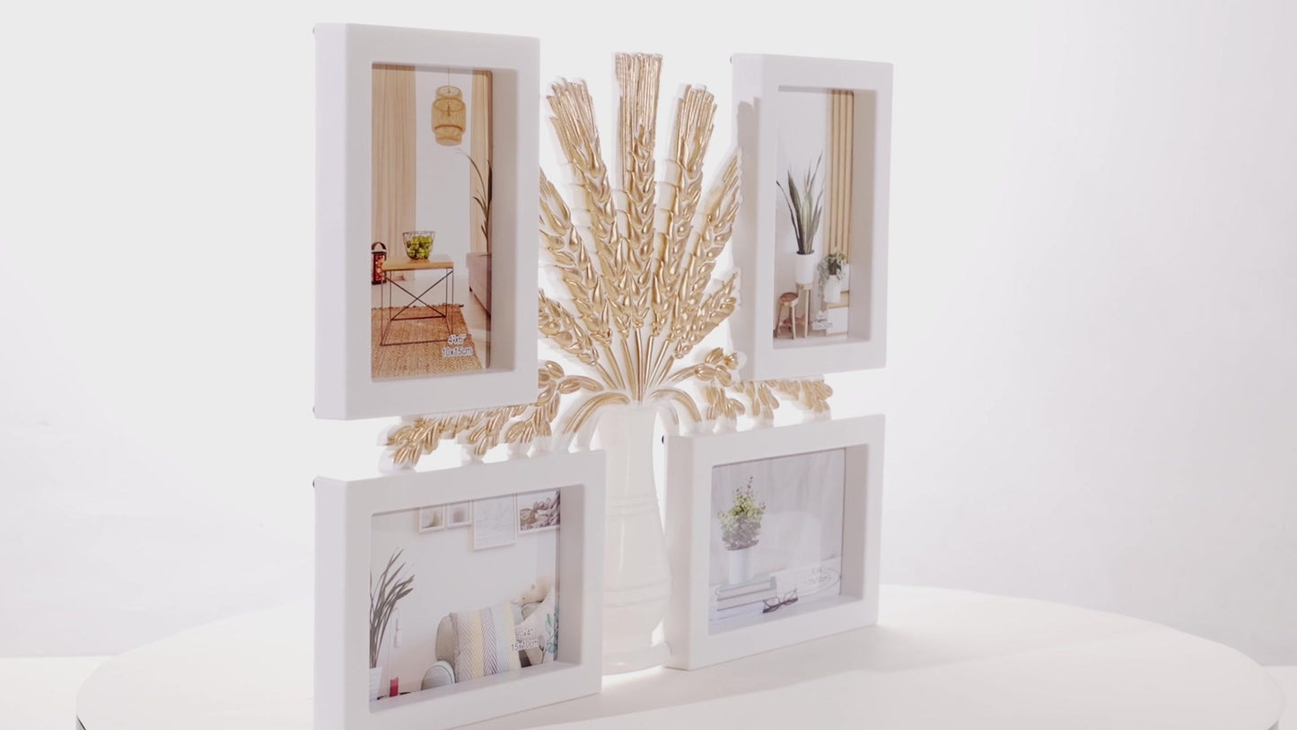 Gray collage photo frame for 4 pictures