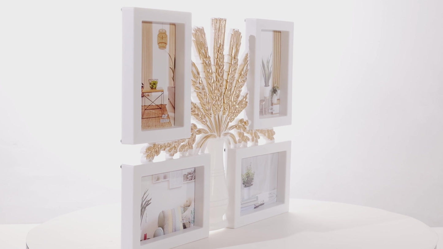 Gray collage photo frame for 4 pictures
