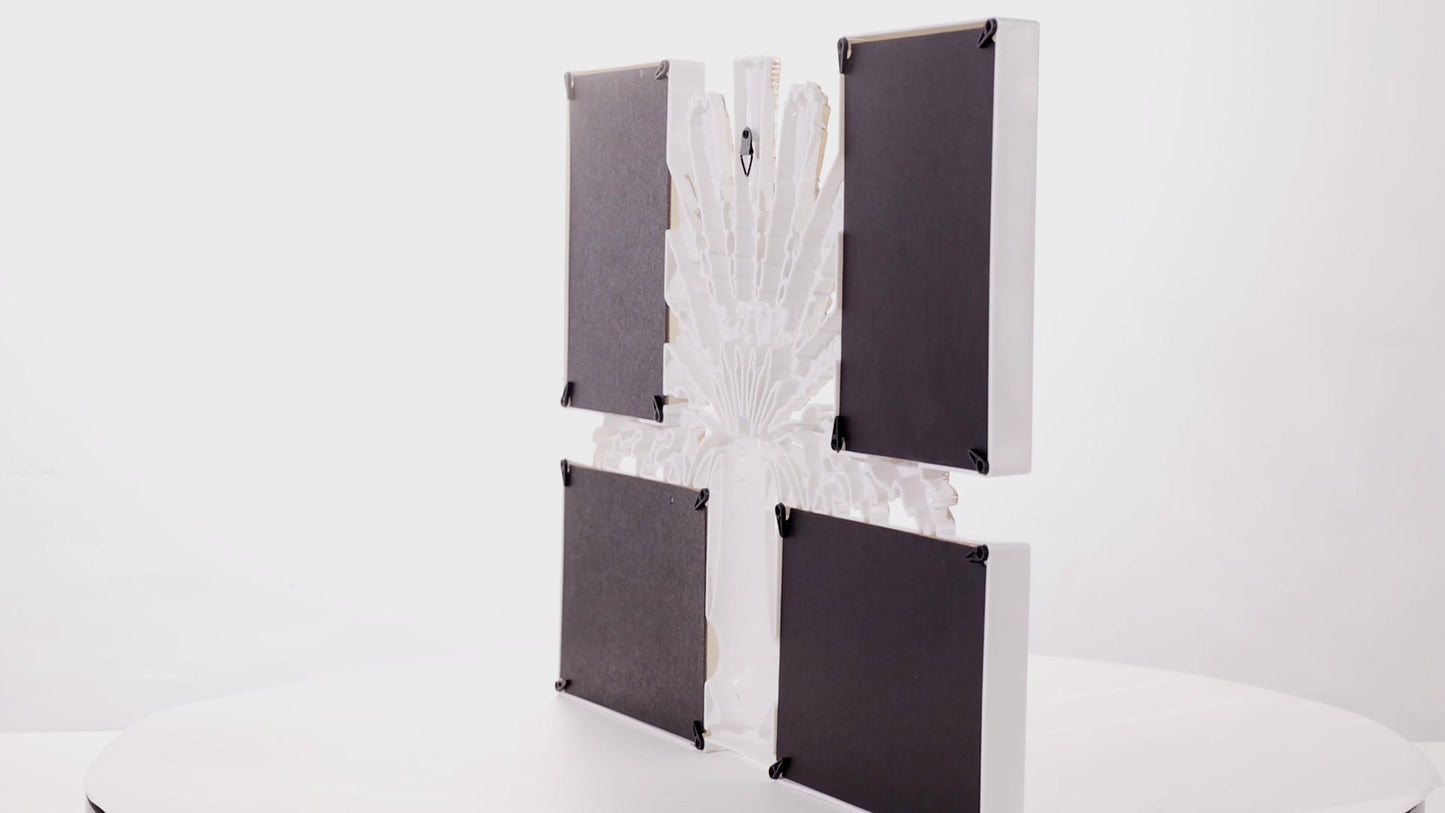 Gray collage photo frame for 4 pictures