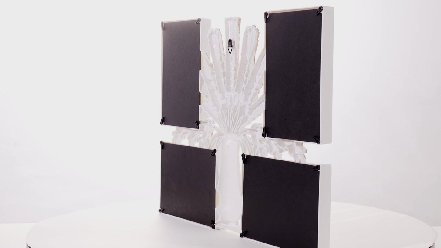 Gray collage photo frame for 4 pictures