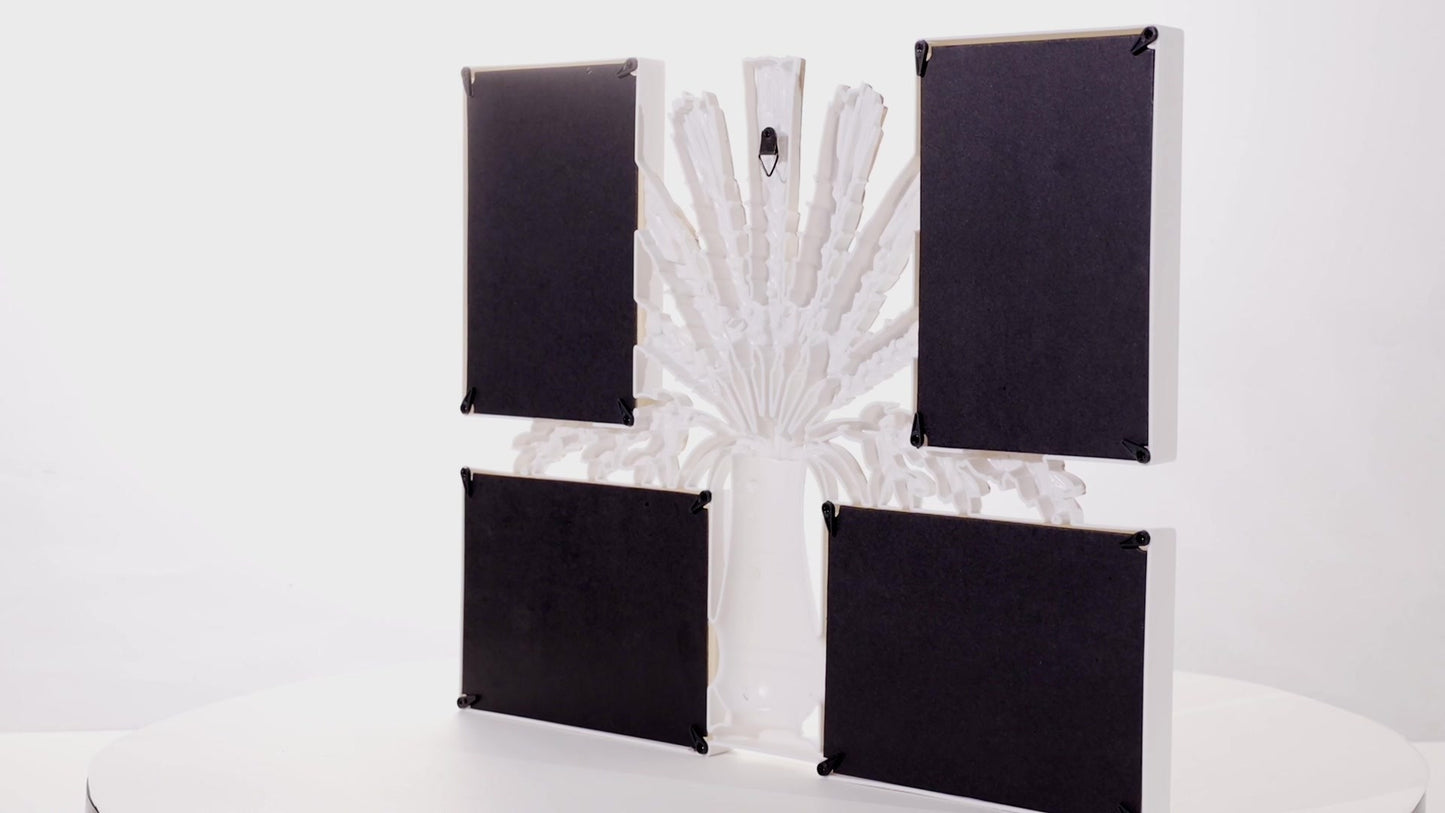 Gray collage photo frame for 4 pictures