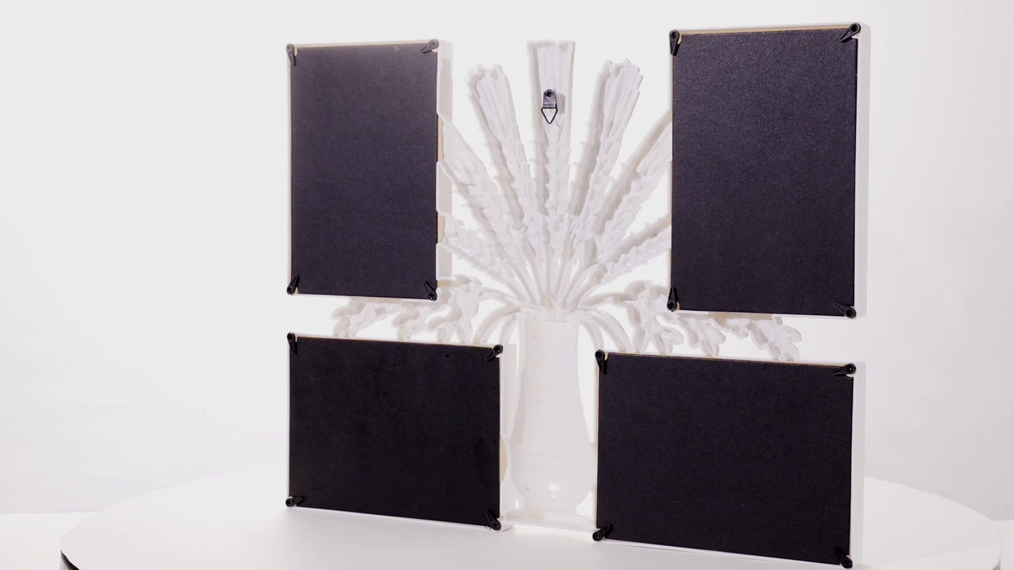 Gray collage photo frame for 4 pictures