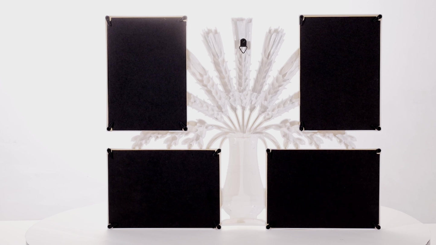 Gray collage photo frame for 4 pictures